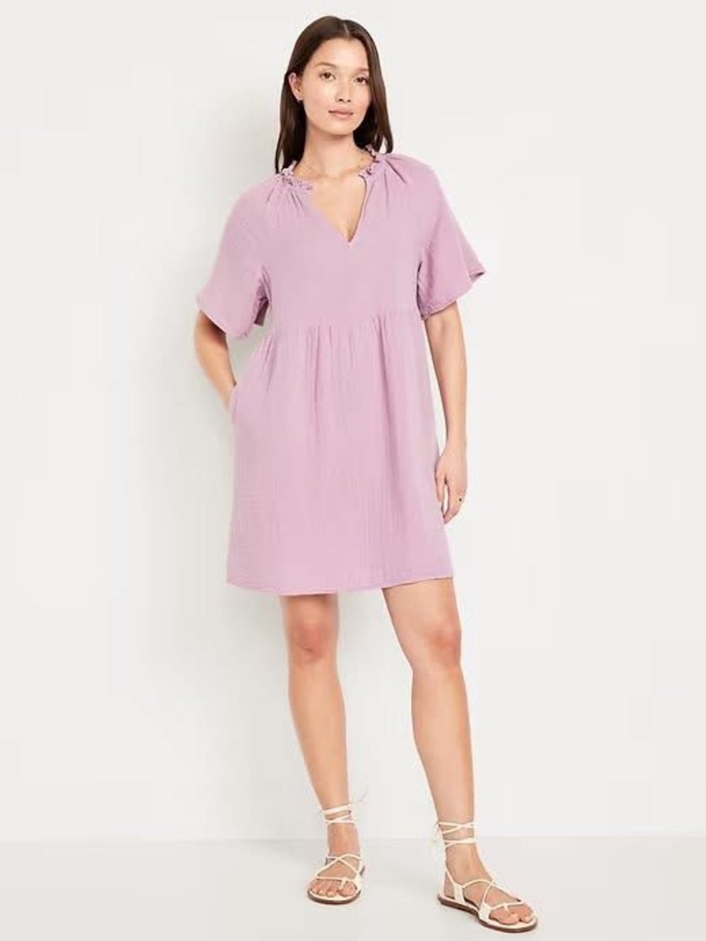 Old Navy Lavender Short Sleeve Babydoll Dress
